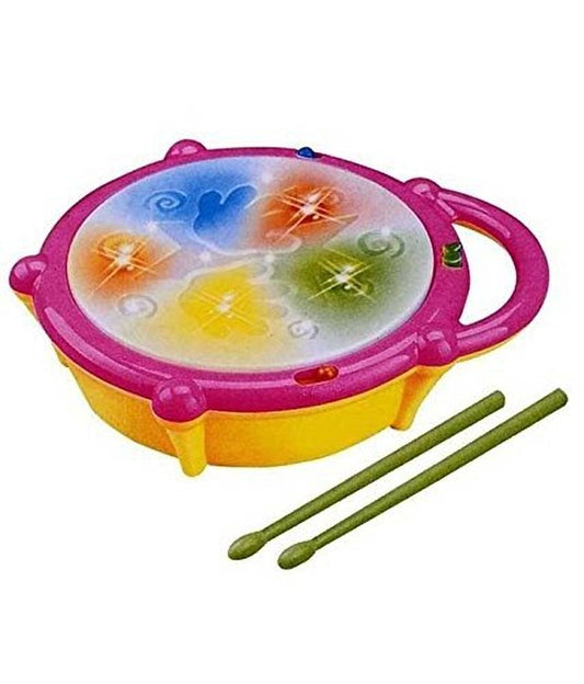 Multicoloured Flash Drum Set with Music & Lights Electronic Touch Flash Visual 3D Lights with 3 Game Modes & Dynamic Music Fun Toy for Kids & Return Gift