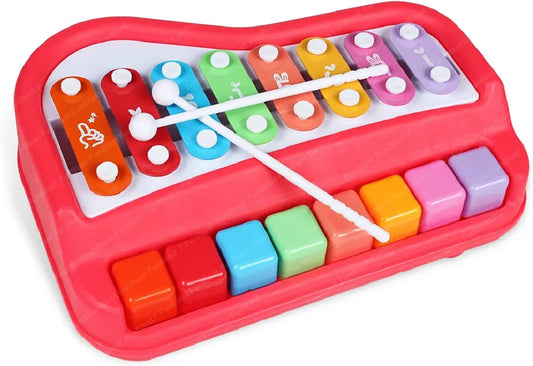 Xylophone for Kids Musical Instrument Toy for Toddlers Kids Drums & Percussion Set Hammering & Pounding Piano Toy for 1 Year Old (Red) Fun Early Learning Musical Toy