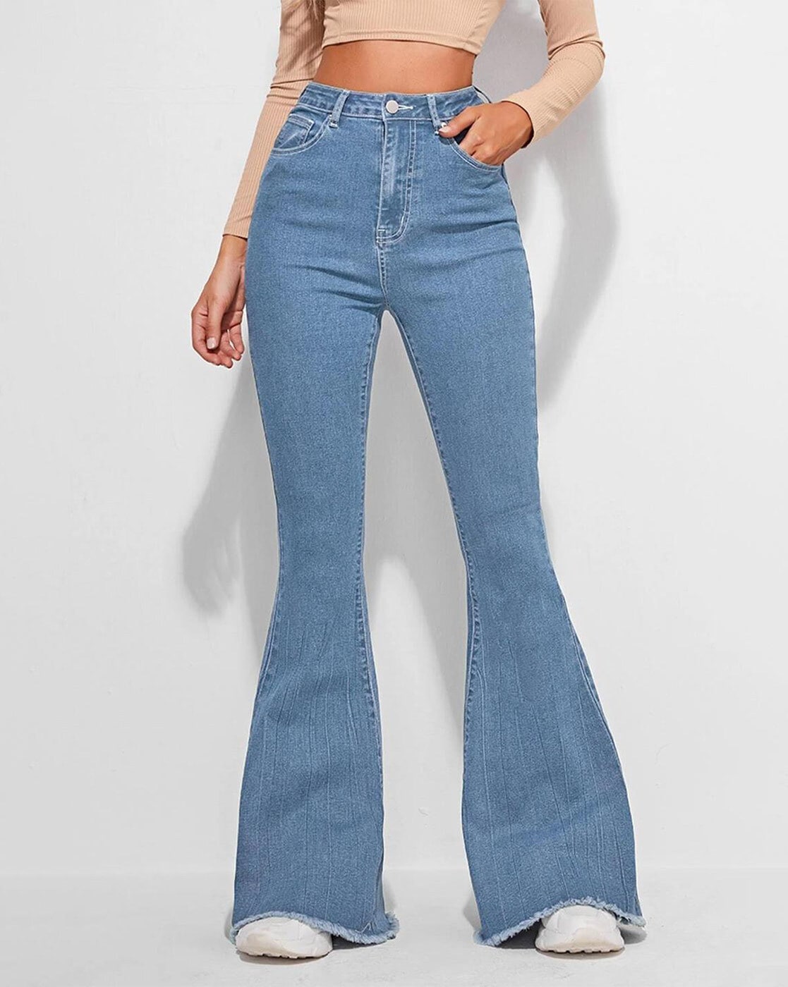 Lightly Washed High Rise Bootcut Jeans Classic Comfort & Timeless Style