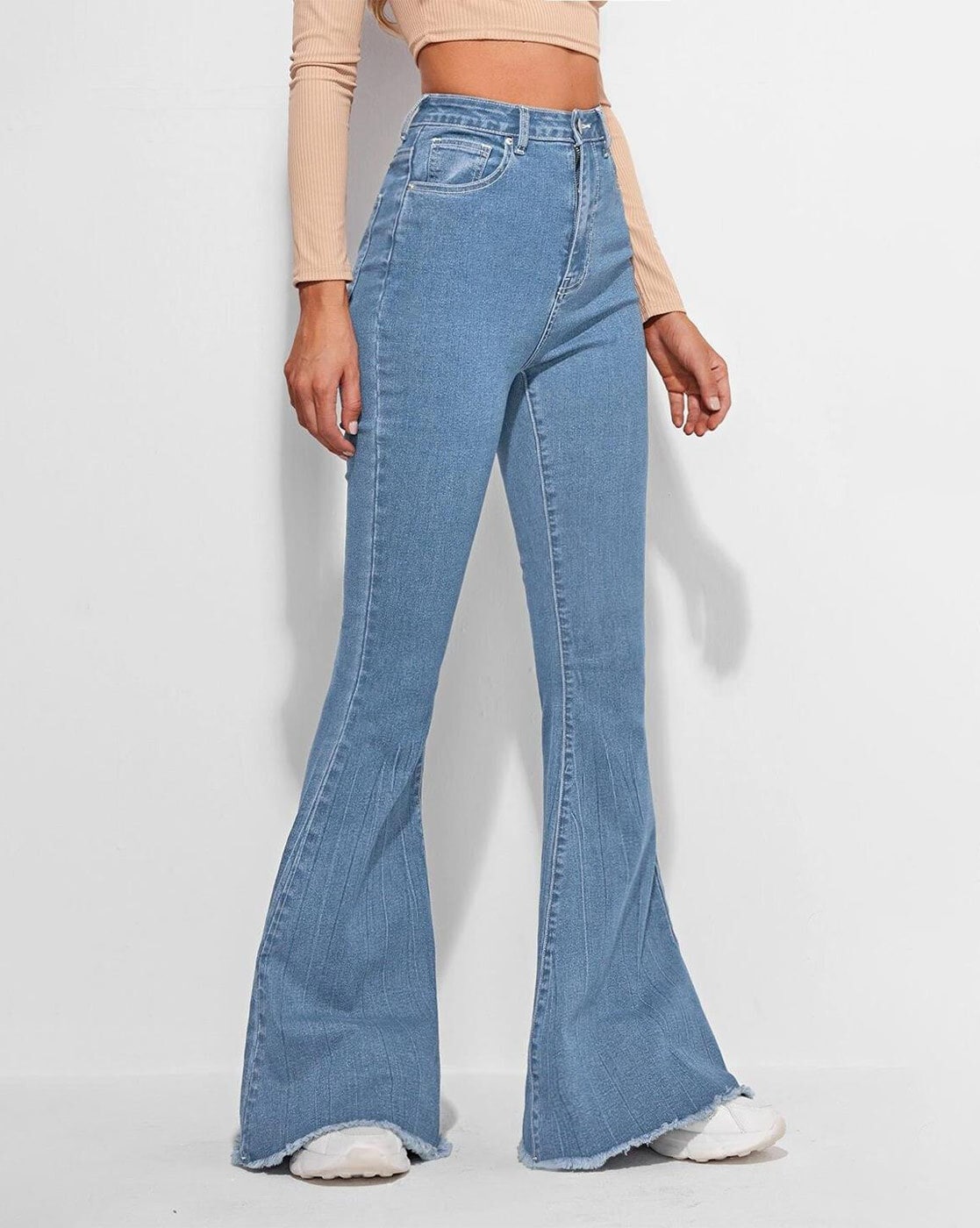 Lightly Washed High Rise Bootcut Jeans Classic Comfort & Timeless Style