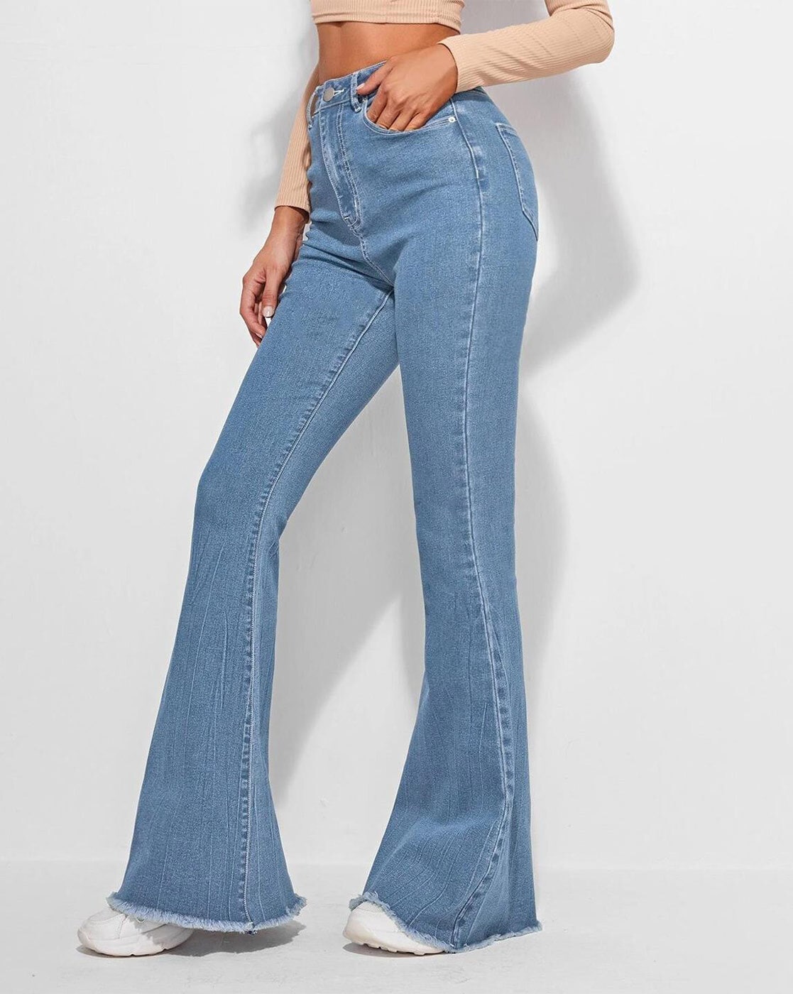 Lightly Washed High Rise Bootcut Jeans Classic Comfort & Timeless Style