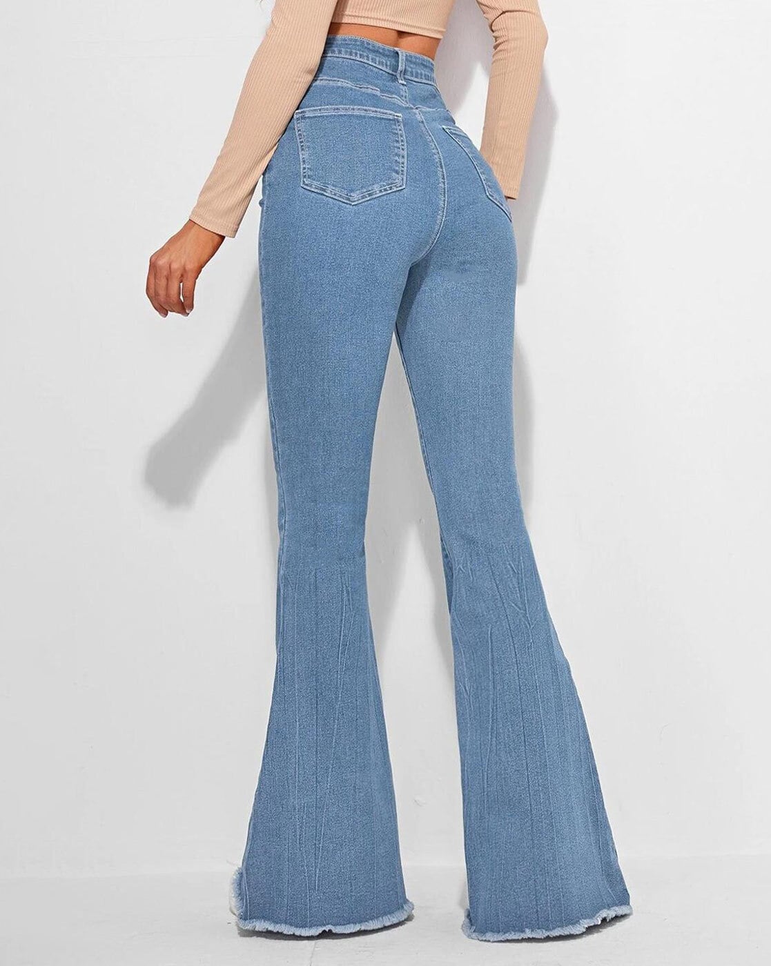 Lightly Washed High Rise Bootcut Jeans Classic Comfort & Timeless Style