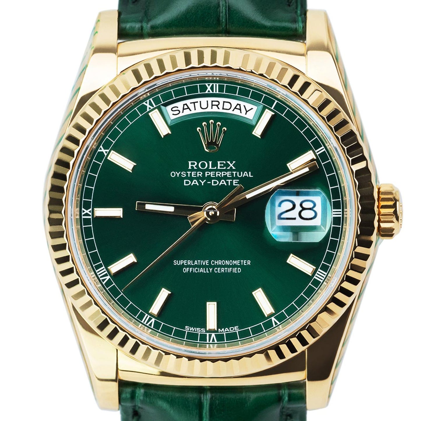 Exclusive 36mm Gold Timepiece Green Dial Elegance Serviced 2025 Collector’s Choice