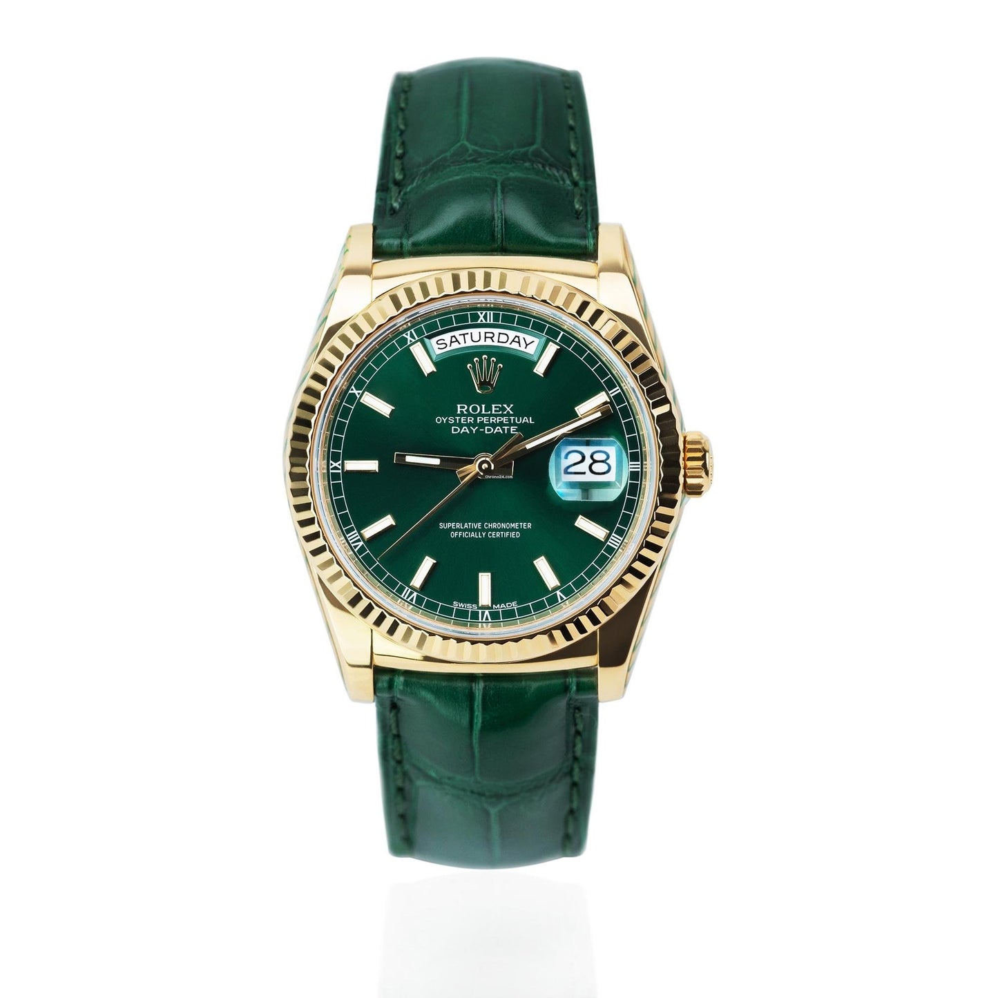 Exclusive 36mm Gold Timepiece Green Dial Elegance Serviced 2025 Collector’s Choice