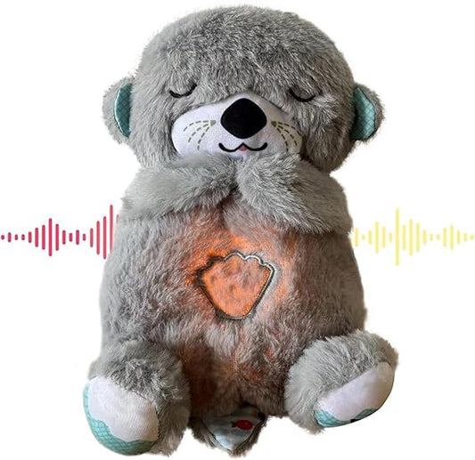 Soothe 'n Snuggle Otter Portable Plush Sound Machine with Music Lights & Breathing Motion Perfect Valentine's Day Gift for Parents & Babies RC