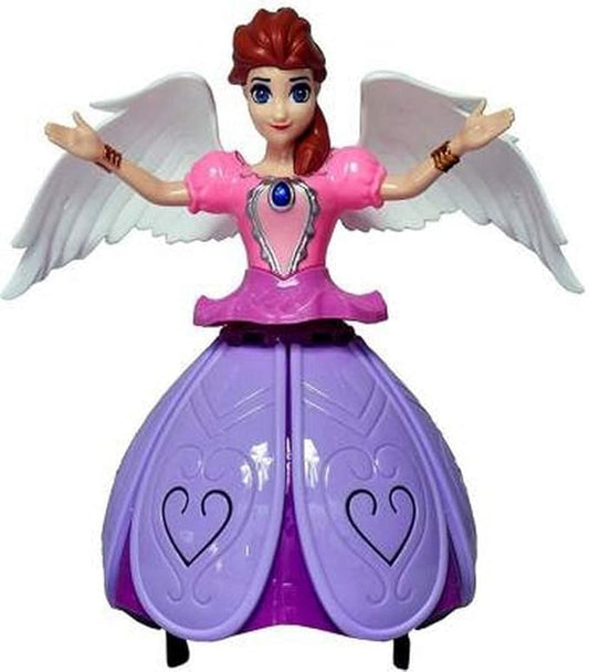 Dancing Doll Princess Musical Toy 360° Rotating Angel Girl with Flashing Lights & Music 3D Dancing Girl Toy for Kids