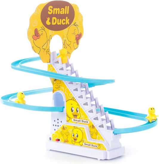 3 Duck Slide Toy Set Funny Automatic Stair-Climbing Cartoon Race Track with Music & Light Interactive Duck Climbing Toy for Kids Fun & Engaging Toy for Toddlers