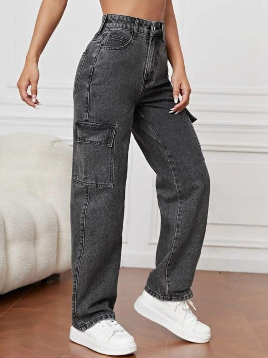 Women’s Smart Wide Leg High-Rise Clean Look Light Fade Stretchable Jeans Effortless Style & Maximum Comfort