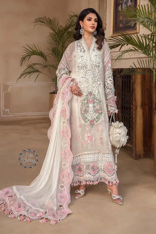 White Organza Pakistani Style Dress