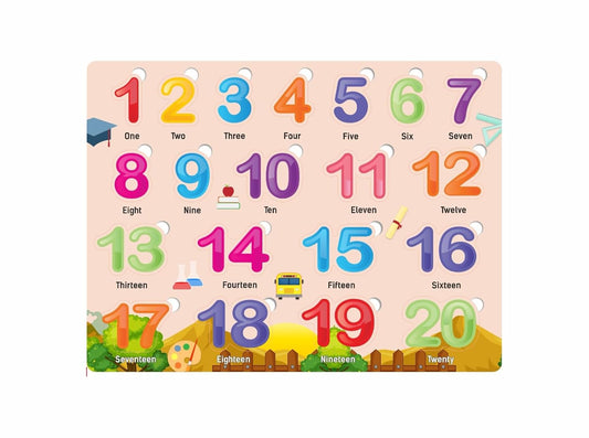 Multicolor Wooden Numbers Puzzle 1 to 20 for Kids  Educational Board Game for Toddlers Learning Puzzle Toy for Boys & Girls (Ages 2+)  Fun & Interactive Early Learning Toy