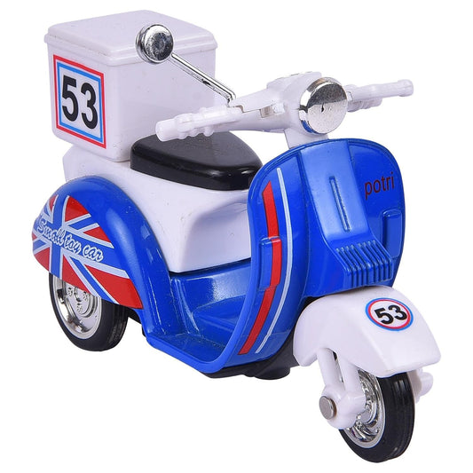 M V Trading Company Motorcycle Scooter Model Toy for Kids Blue, Red & White Scooter Toy for Boys & Girls Perfect Ride-On Toy for Toddlers and Young Kids