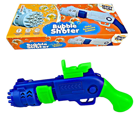 Bubble Shooter Toy Gun with Bubble Liquid Bottles 100% Safe & Skin-Friendly Multicolor Fun for Kids Perfect for Outdoor Play