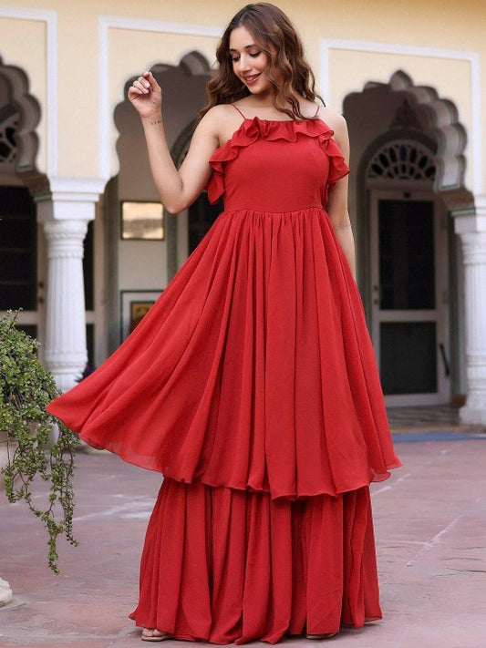 Layered Georgette Maxi Dress