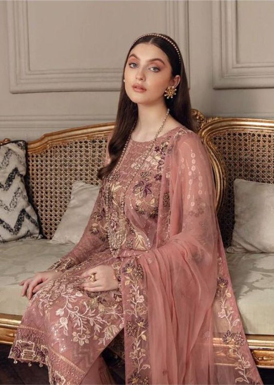 Pakistani Suit in Light Peach Color