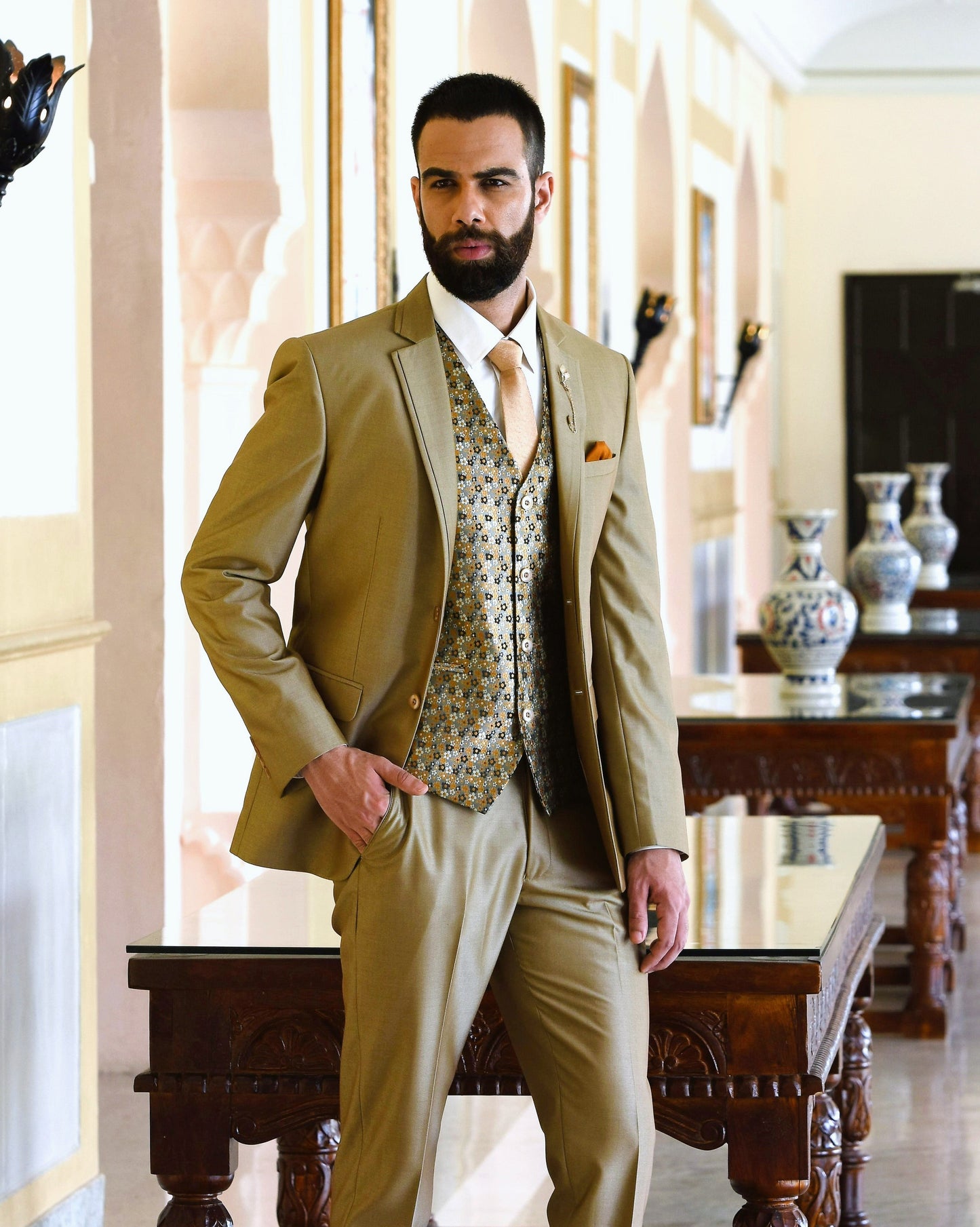 Golden Brown 5-Piece Suit