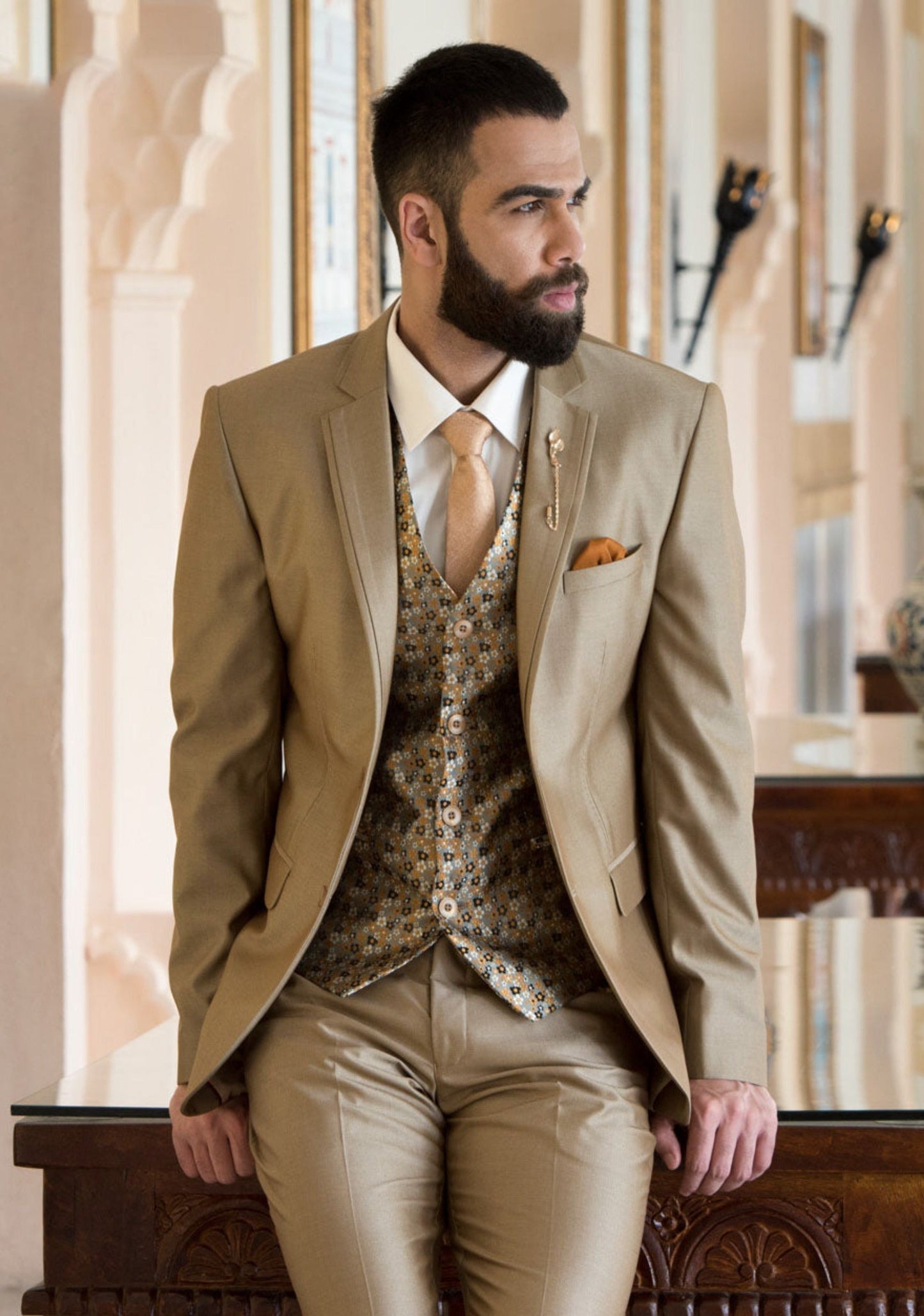 Golden Brown 5-Piece Suit