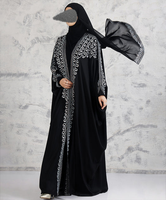 Bisht 4 Piece Set Abaya with Aari Work Elegant Modest Wear for Women