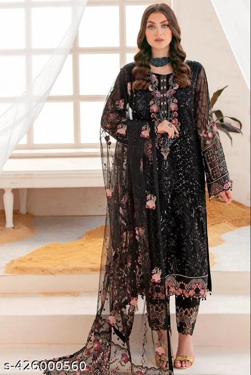 Georgette Black Pakistani Salwar Suit Fepic