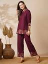 Women Viscose Rayon Ethnic Top Pant Set