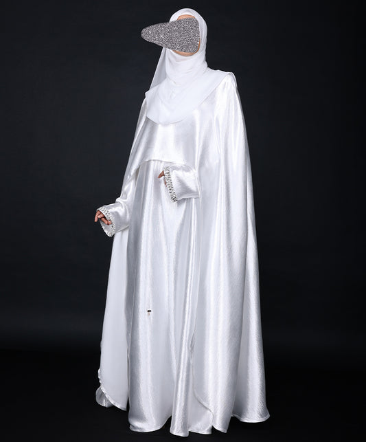 Zahra 4-Piece Set Abaya – Elegant White Abaya